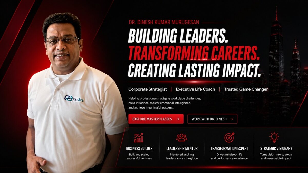 Dinesh Kumar speaking at a leadership workshop in Chennai